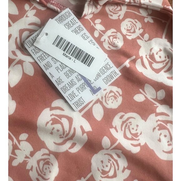 LuLaRoe Maria Floral Maxi Dress Pink & White Short Sleeve Large - Picture 7 of 15